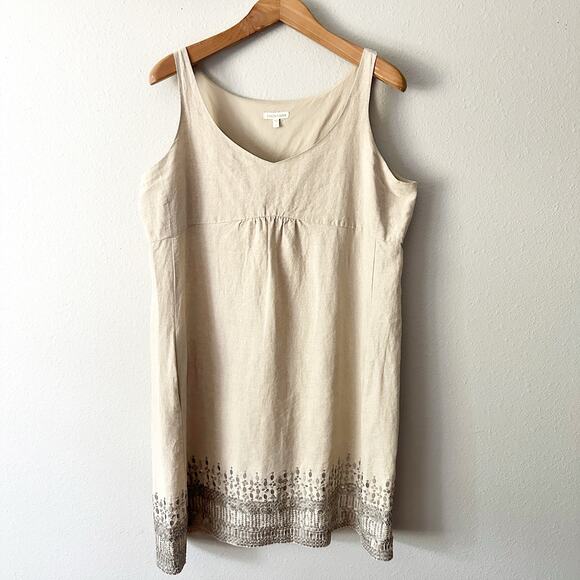 Eileen Fisher Dresses & Skirts - Eileen Fisher 100% Organic Linen Metallic Sequin Paillettes Women’s Size 16
